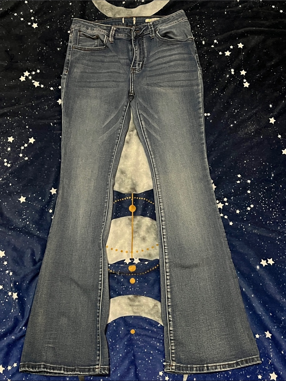 Women's Bootcut Jeans in Washed Dark Blue